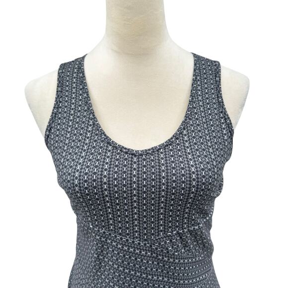 Prana Amelie Black & Gray Geometric Print Fit & Flare Outdoor Mini Dress - Picture 6 of 11